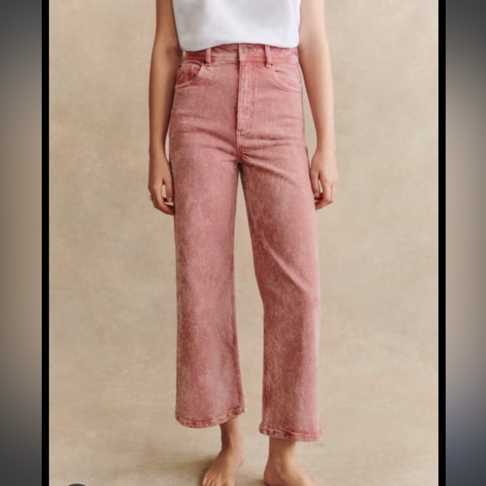 Sézane Pink Le Crop Jeans 26